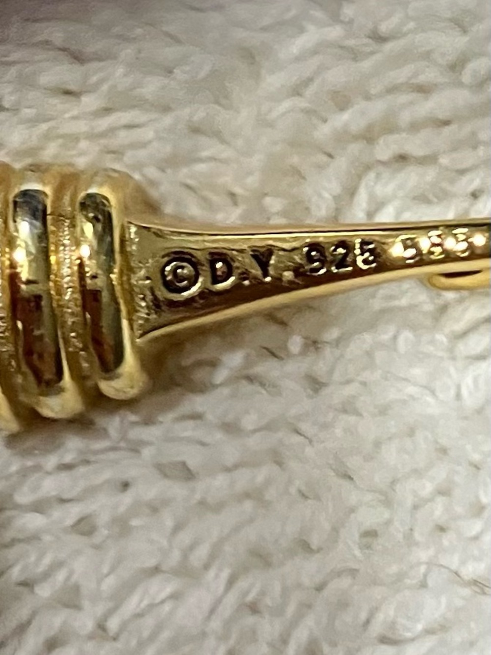 David Yurman Two-Tone Cable Bracelet in Silver and Gold - Picture 9 of 11